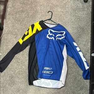 Fox Men's Blue and Yellow Shirt